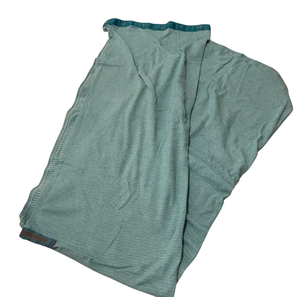 Lululemon Vinyasa Scarf Teal Blue Striped Multi-Way Snap Wrap Rulu Fabric